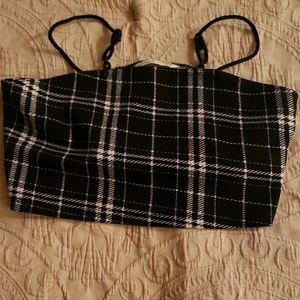 a black and white crop top